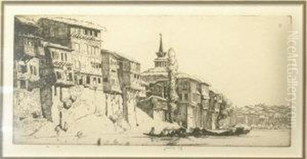 Srinagar In Kashmir Oil Painting by Ernest S. Lumsden