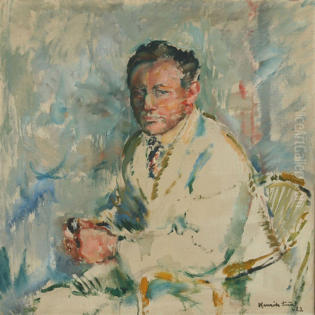 Portrait Of A. Michelsen. Oil Painting by Henrik Lund