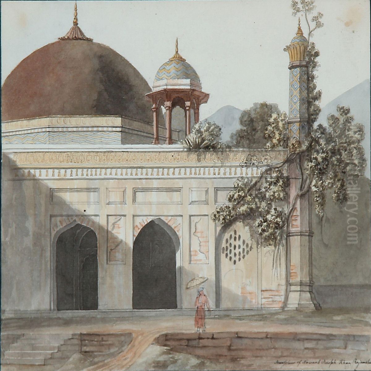 Mausoleum Of Nawaub Asoph Khan Rajemahel Oil Painting by Troels Lund