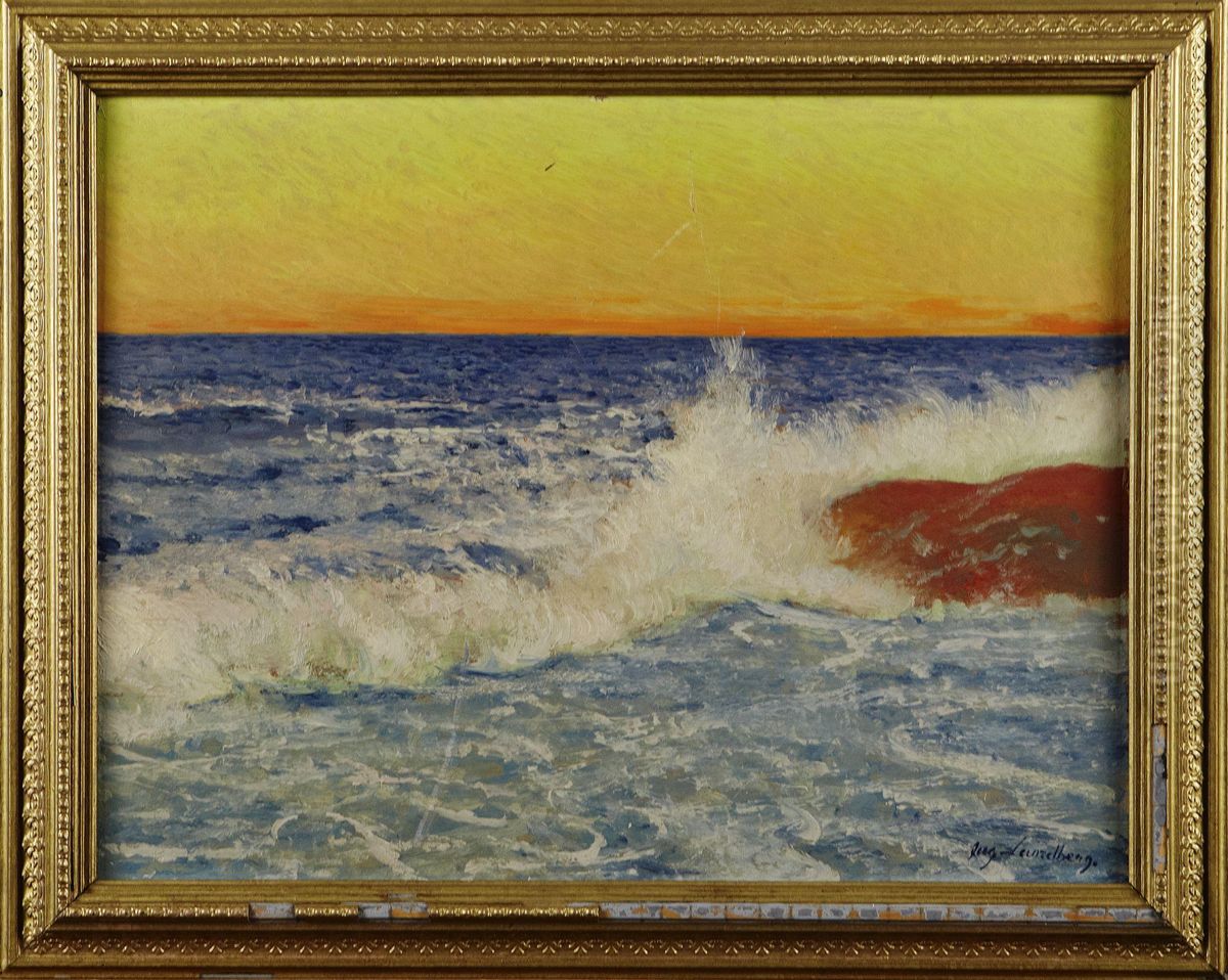 Marint Motiv Oil Painting by August Lundberg