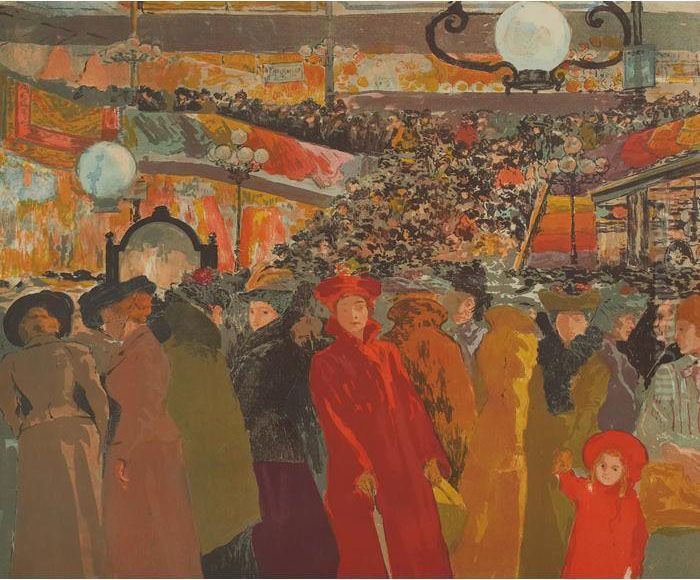 Le Magasin De Nouveaute's (shop Of Novelties) Oil Painting by Alexandre Lunois