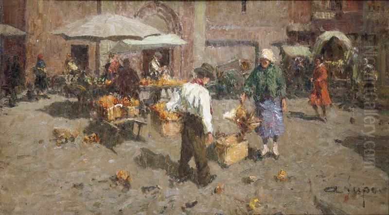 Mercato Oil Painting by Alessandro Lupo