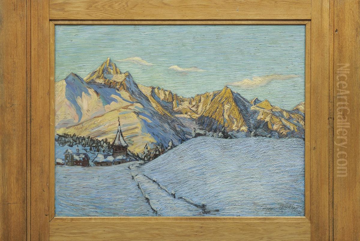 Winterlandschaft Oil Painting by Oskar Wilhelm Luthy