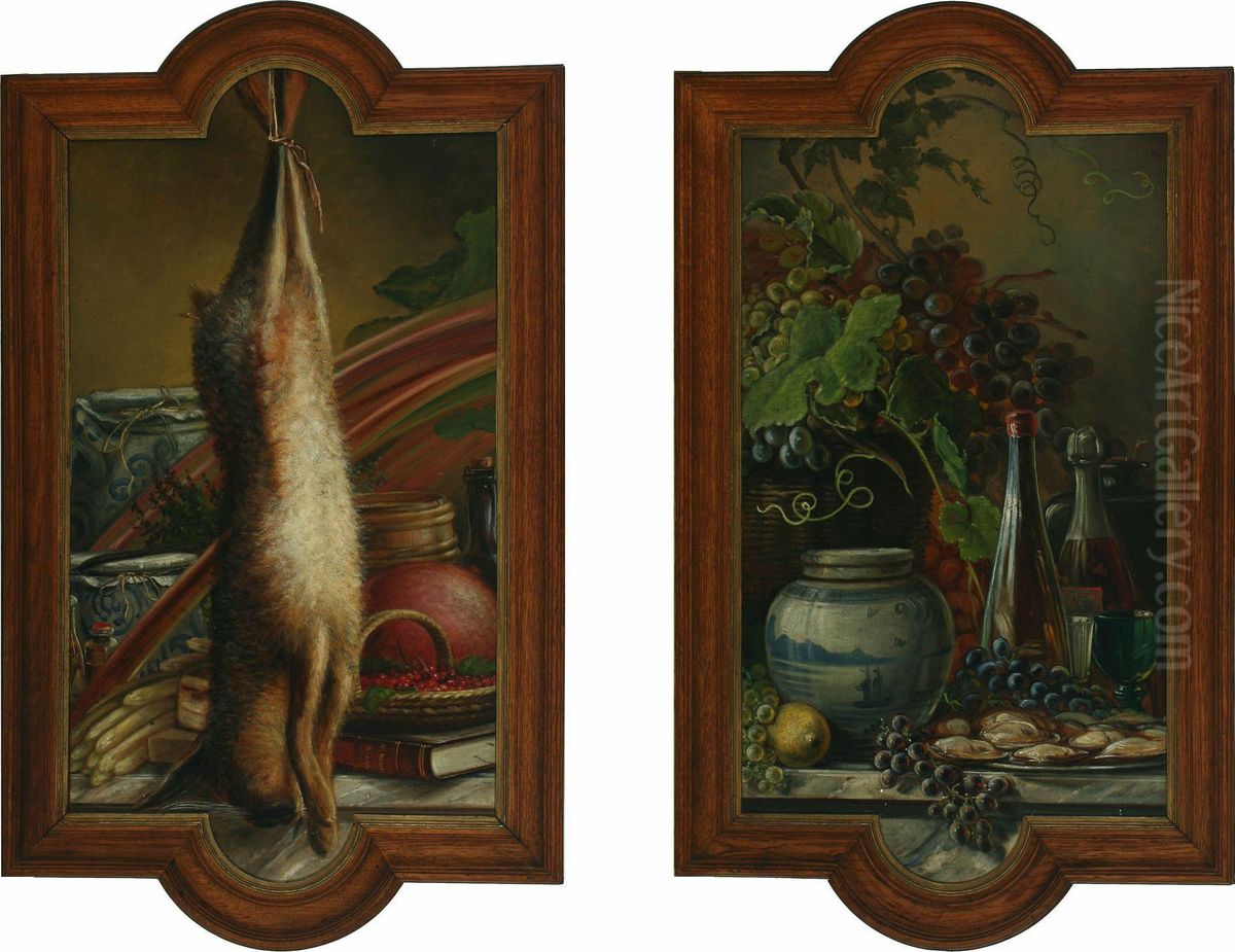 Nature Morte And Still Sife Oil Painting by N. A. Lutzen