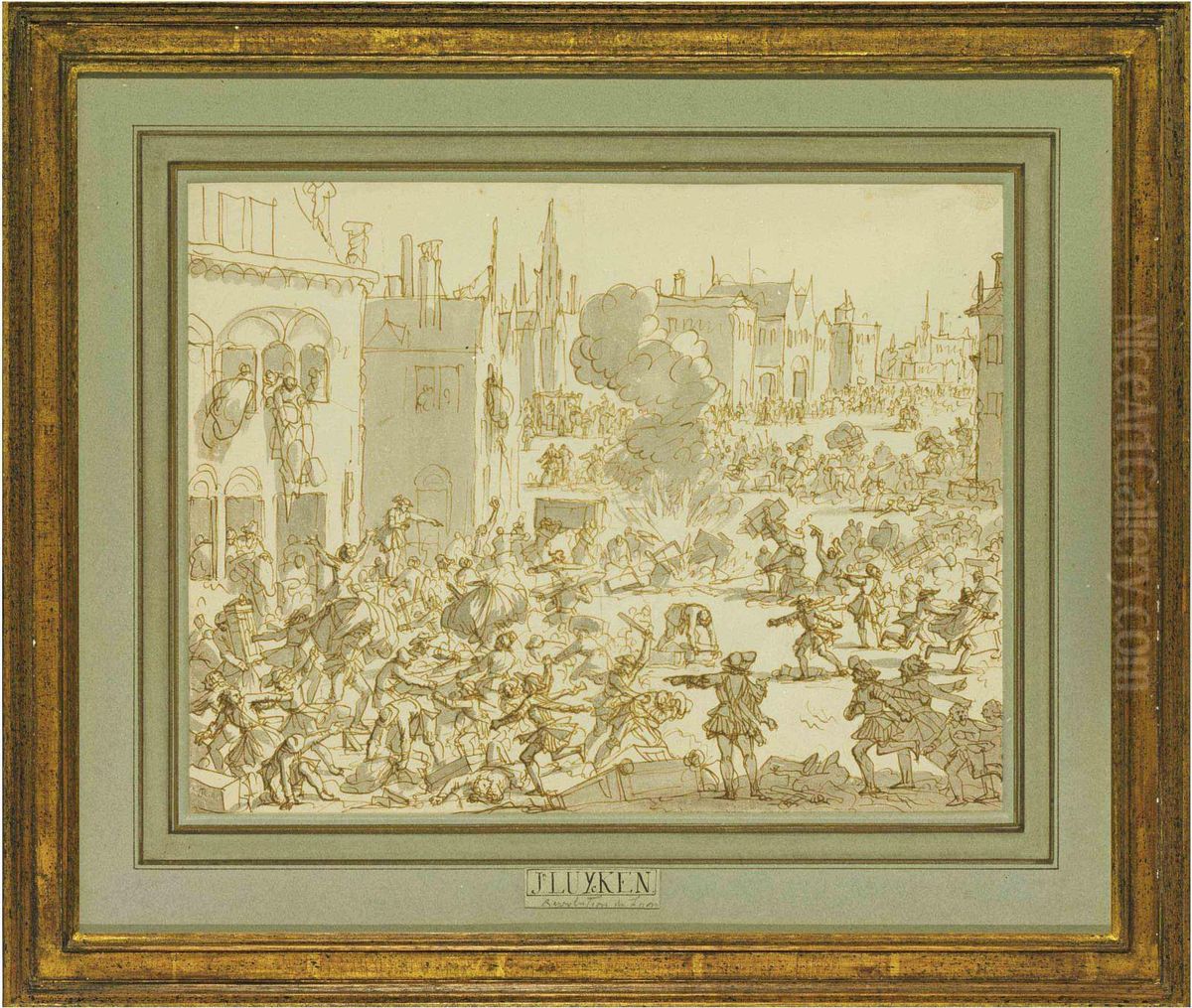 'oproer Tot Lions, In't Jaar 1621': A Huguenot Revolt Oil Painting by Jan Luyken
