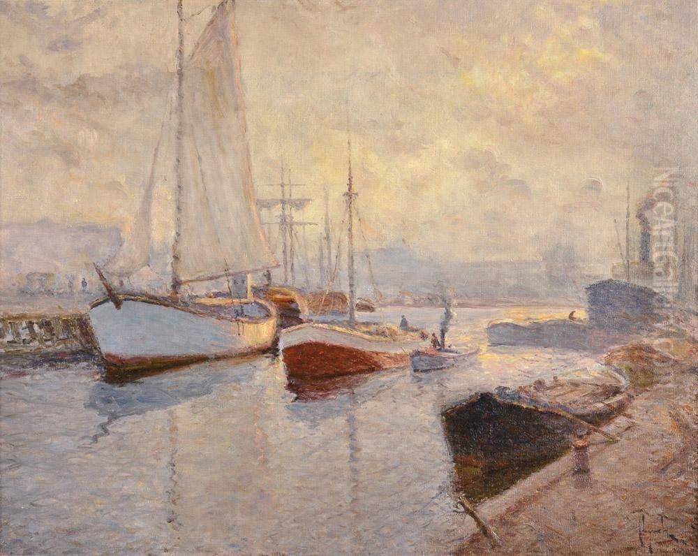 Escena De Puerto Oil Painting by Justo Lynch