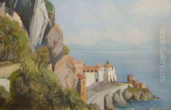 Greek CoastalView Oil Painting by Nicholaos Lytras