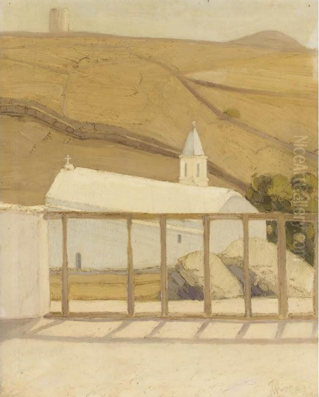 Church On Tinos Oil Painting by Pericles Lytras
