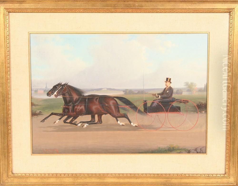 Two Trotters Oil Painting by John Macauliffe