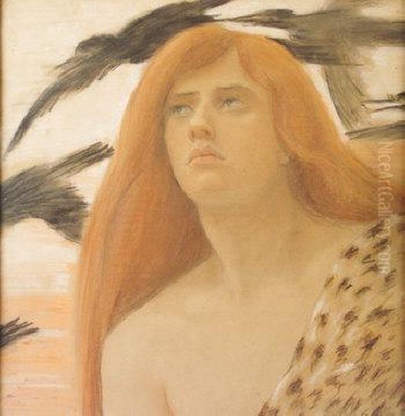 The Morrigan Oil Painting by Maud G. Macbride