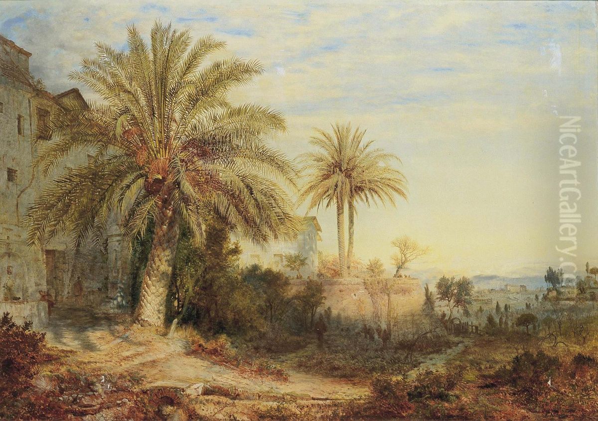 The Sunny Side Of Monkish Life, The Convent Of San Bonaventura, Rome Oil Painting by Andrew MacCallum