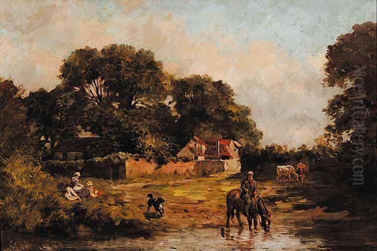 Untitled - Sunday Picnic Oil Painting by John Blake Macdonald