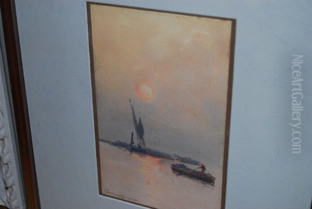 Mboatman On A Lake Oil Painting by William Alister Macdonald