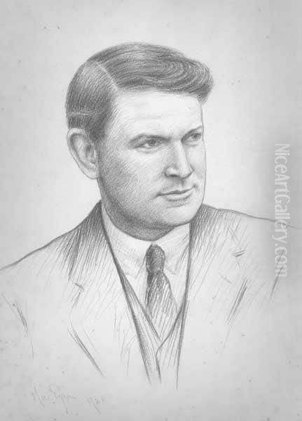 Portrait Of Michael Collins Oil Painting by Darius J. MacEgan