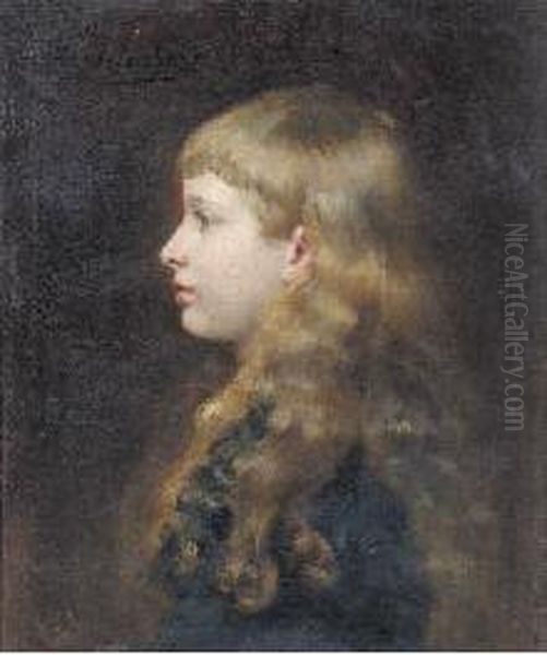 Ritratto Di Fanciu A Oil Painting by Jules Machard