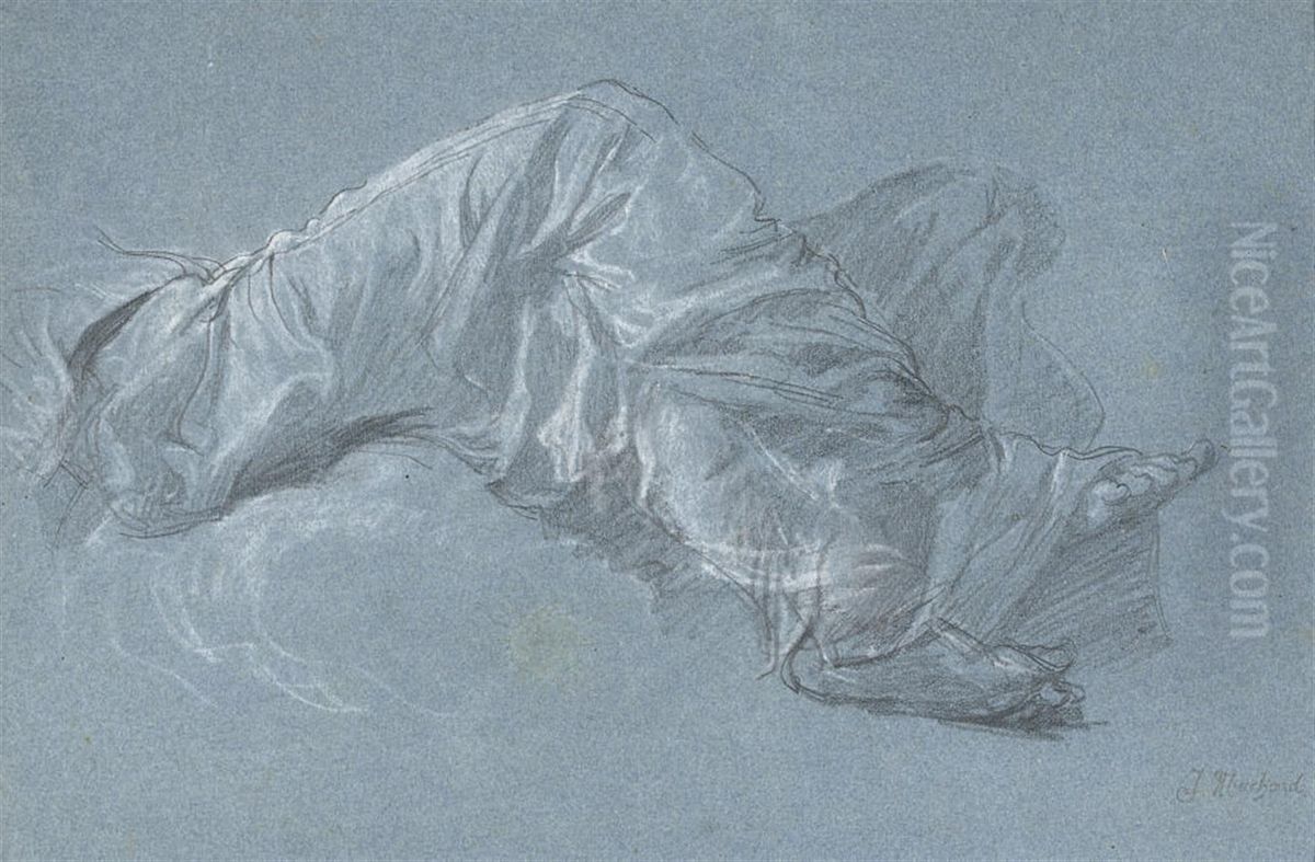 Study Of A Drapery Oil Painting by Jules Machard