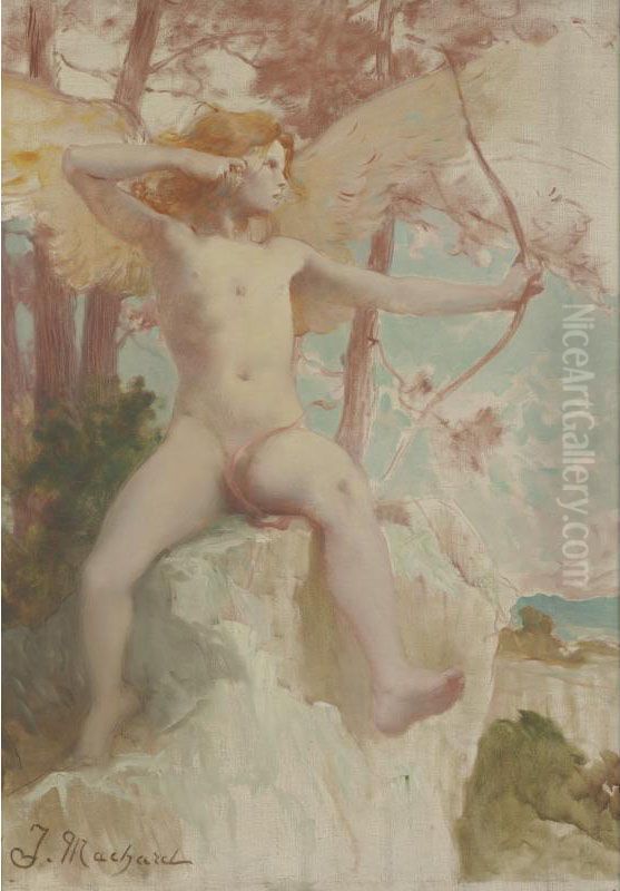 Cupid Oil Painting by Jules Machard