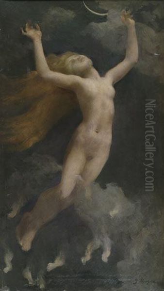 Nu Symboliste Oil Painting by Jules Machard