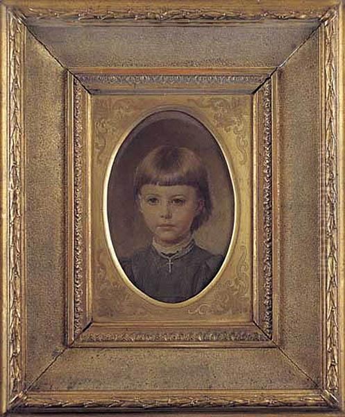 Portret Dziewczynki Oil Painting by Franciszek Machniewicz