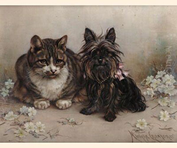 Friends Oil Painting by Agnes Macintyre-Croxford