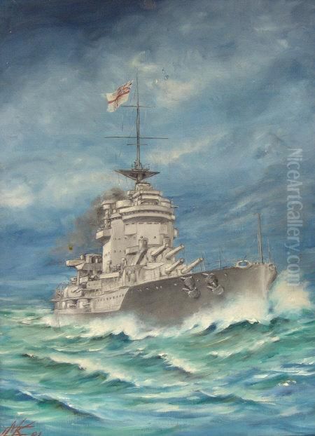 Warspite Oil Painting by Kenneth Mackenzie