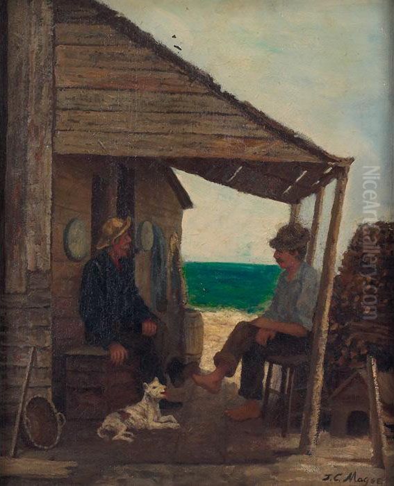 Friends Oil Painting by James C. Magee