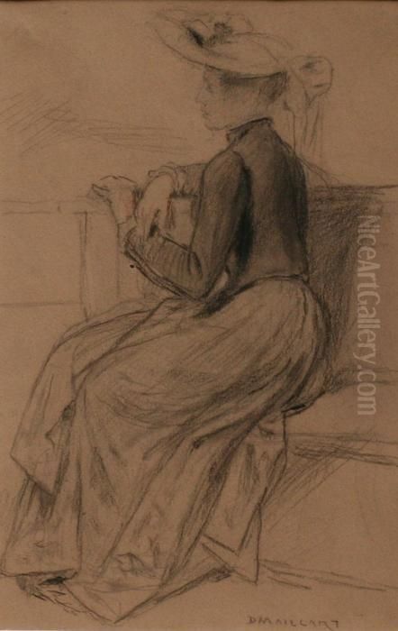 Elegante Assise Oil Painting by Diogene Ulysse N. Maillart