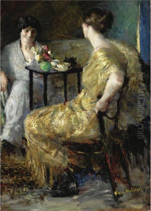 Le Amiche Oil Painting by Gianni Maimeri