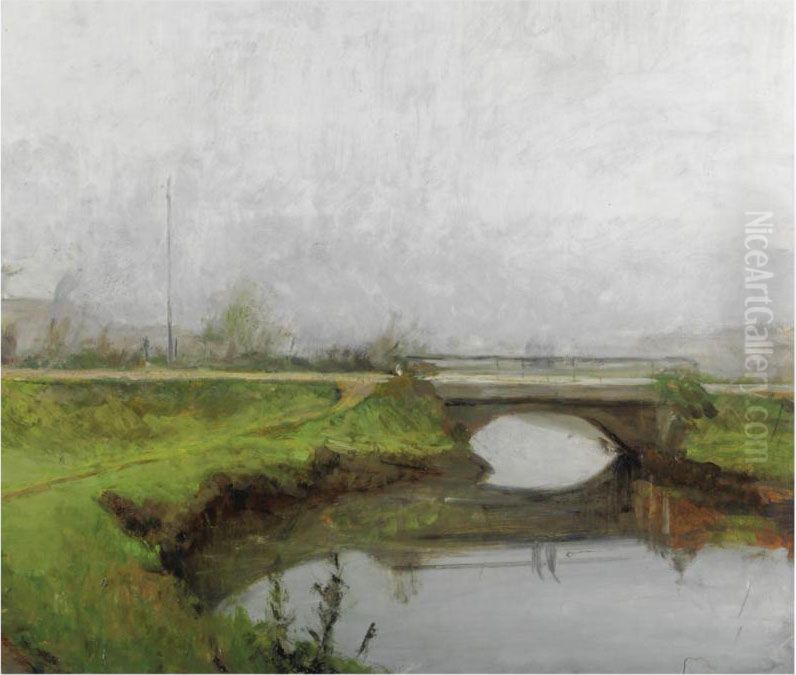 Ponte Al Lambro Oil Painting by Gianni Maimeri
