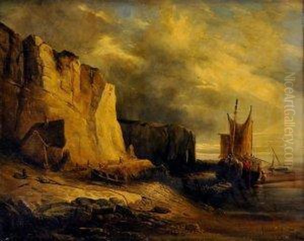 Trojstaznik Pri Utese Oil Painting by Charles Alexis Malapeau