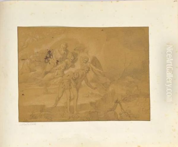 Adam Et Eve Chasses DuParadis Oil Painting by Adeodato Malatesta or Malatesti