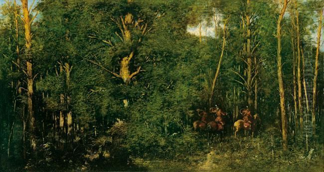 Wyjazd Na Polowanie Oil Painting by Wladyslaw Aleksander Malecki