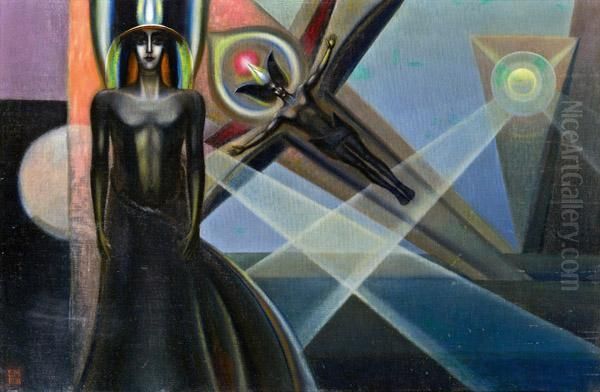 Die Erleuchtung Oil Painting by Erich Mallina