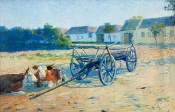 V Dedine Oil Painting by Gustav Mally