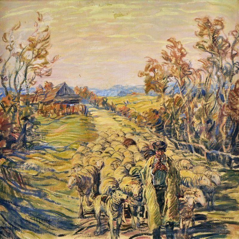 Cestou Na Pasu Oil Painting by Gustav Mally