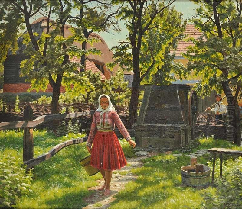 At The Well Oil Painting by Jan Maly