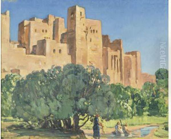 Kasbah Ensoleillee Oil Painting by Azouaoui Mammeri