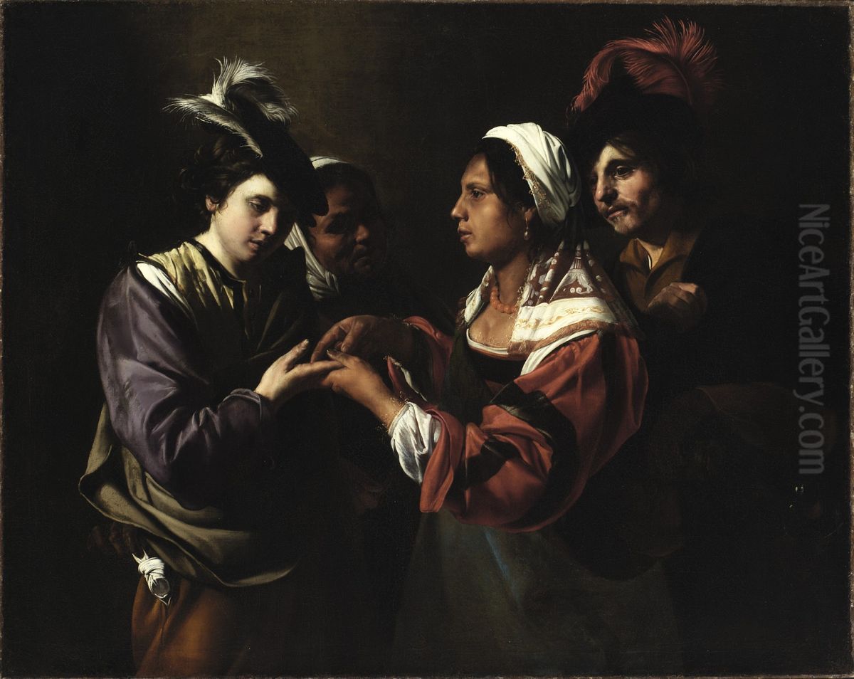 The Fortune Teller Oil Painting by Bartolomeo Manfredi