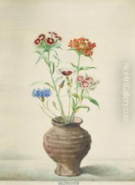 Blumen Imtonkrug Oil Painting by Josef Mangold