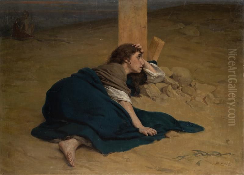By The Cross Oil Painting by Heinrich Matvejevich Maniser