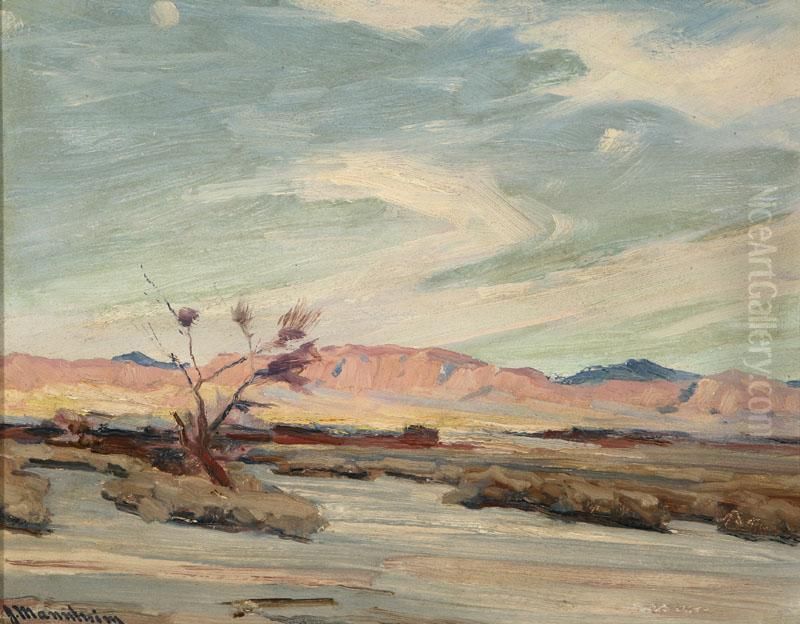 Solitude In The Desert Oil Painting by Jean Mannheim