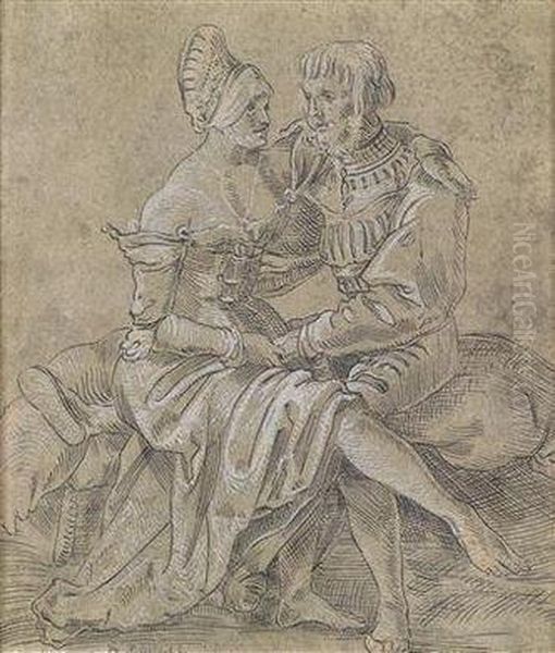 Einliebespaar Oil Painting by Niklaus Manuel Deutsch