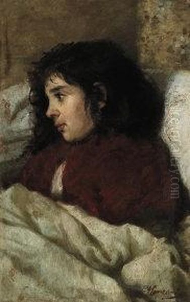 Ritratto Di Fanciulla Oil Painting by Giacomo Manzoni