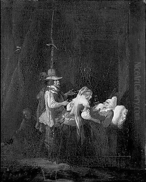 The Convalescent<</b&gt Oil Painting by Ridolfo Manzoni