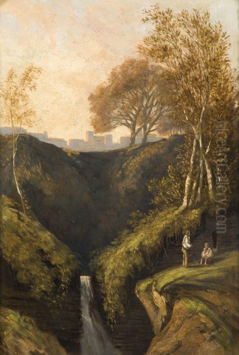 Vue Des Murs De Sienne Oil Painting by Edouard Ferdinand Bruno Marandon De Montyel