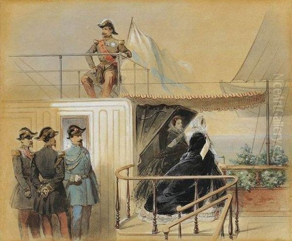  L'empereur Napoleon Iii Et L'imperatrice Eugenie Envoyage  Oil Painting by Marc