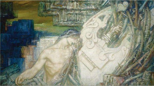 Orphee Et Euridice Oil Painting by Pierre Amede Marcel-Beronneau