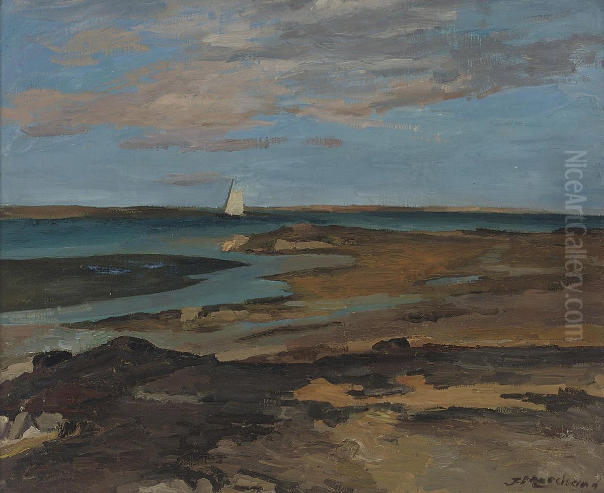 La Mer Perros-guirec, Cotes D'armor, Bretagne Oil Painting by Jean Hippolyte Marchand