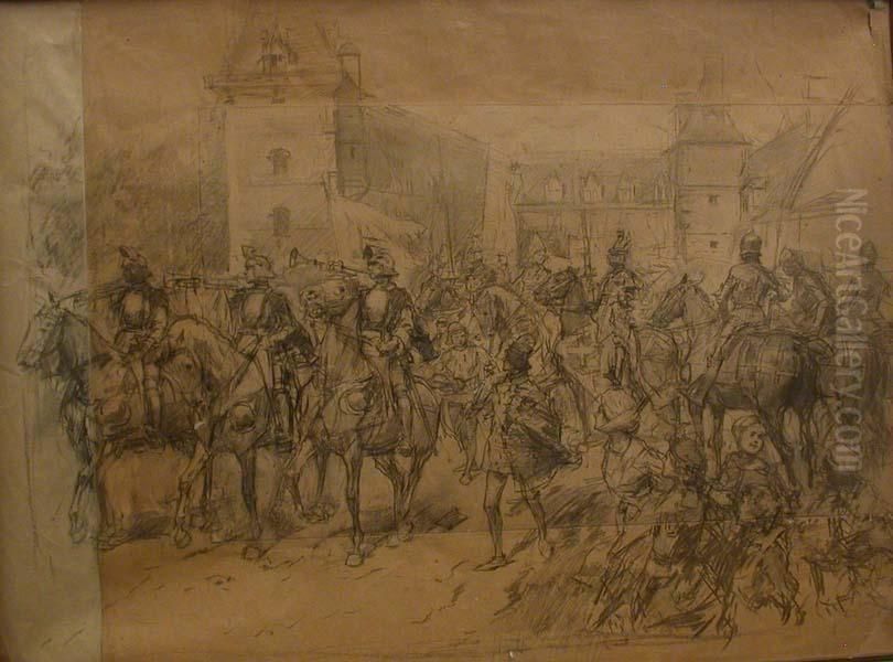 Dopo La Battaglia Oil Painting by Ludovico Marchetti