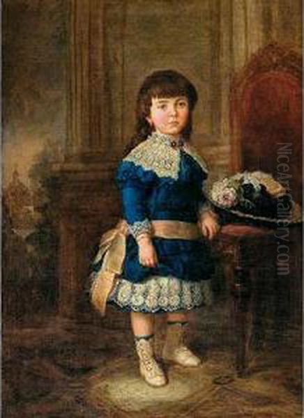 Retrato De Nina Oil Painting by Jose Maria Romero Lopez